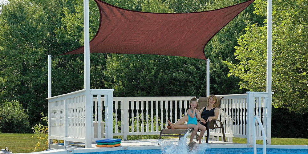 Mother's Day Gift Guide Shade Sails for the pool. 